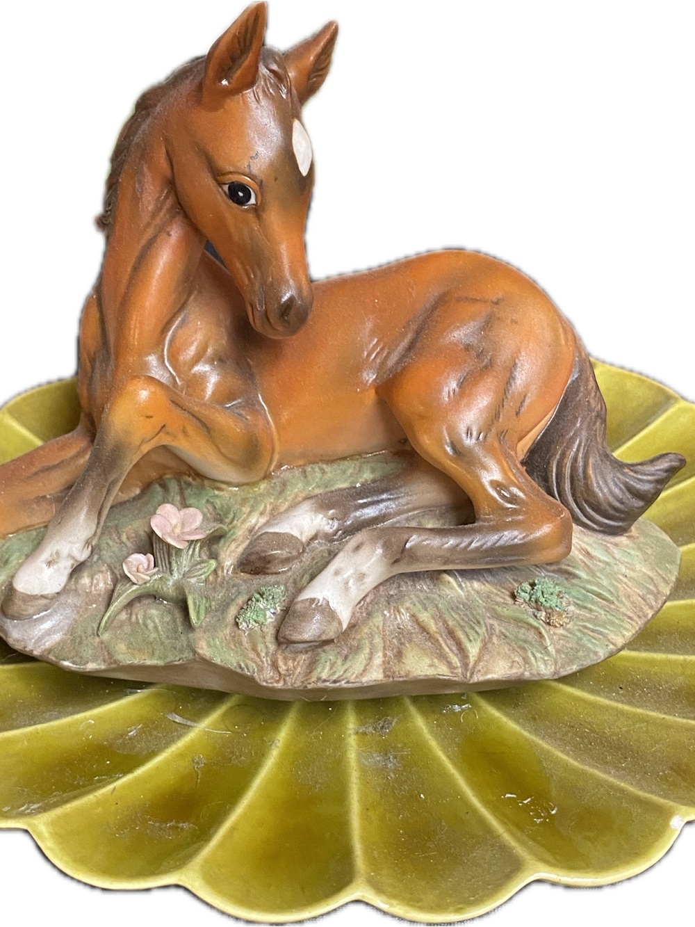 Vintage California Pottery C603 Tray with Ceramic Horse